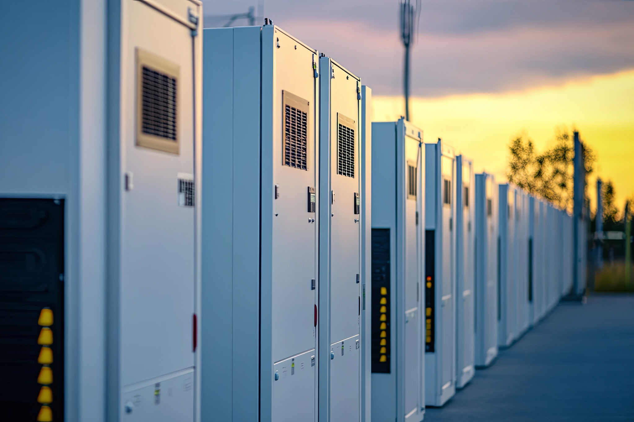 Commercial battery storage system installed.